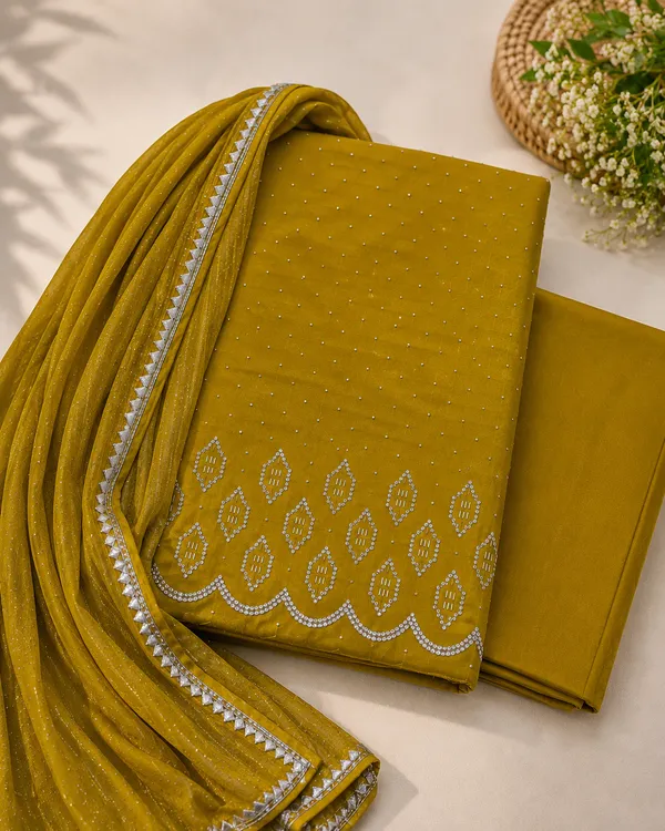 Mustard_Silk_Unstitched_Suit_Set_with_Embellished_Dupatta