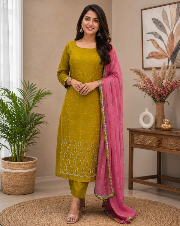 Mustard_Silk_Unstitched_Suit_Set_with_Embellished_Dupatta