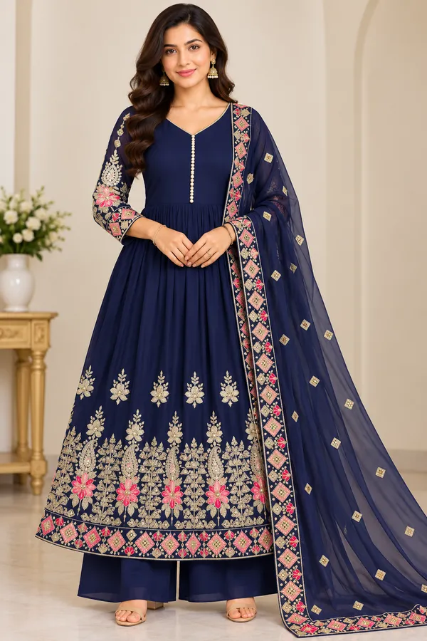 Navy_Blue_Georgette_Anarkali_Suit_with_Embroidered_Dupatta