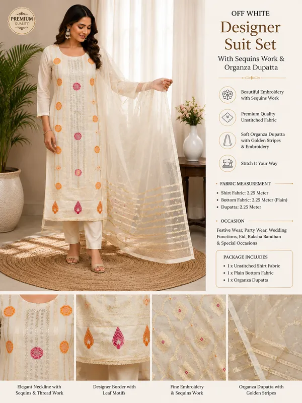 Off_White_Unstitched_Designer_Suit_Set_with_Sequins_Work_&_Organza_Dupatta_|_Premium_Festive_Wear