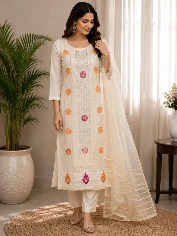 Off_White_Unstitched_Designer_Suit_Set_with_Sequins_Work_&_Organza_Dupatta_|_Premium_Festive_Wear