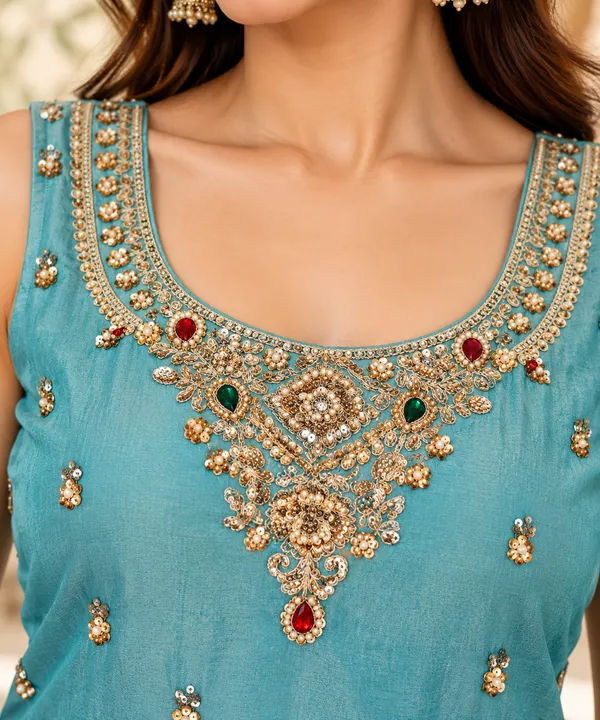 Partywear_3-Piece_Embroidered_Kurta_Palazzo_Set_with_Dupatta