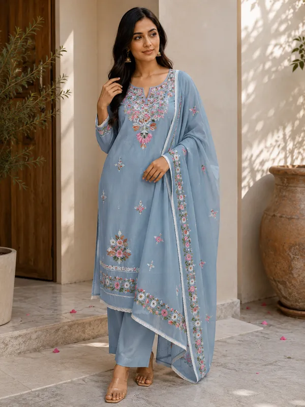 Unstitched_Floral_Embroidered_Suit_with_Dupatta_|_Premium_Chanderi_Cotton_|_Festive_&_Casual_Wear