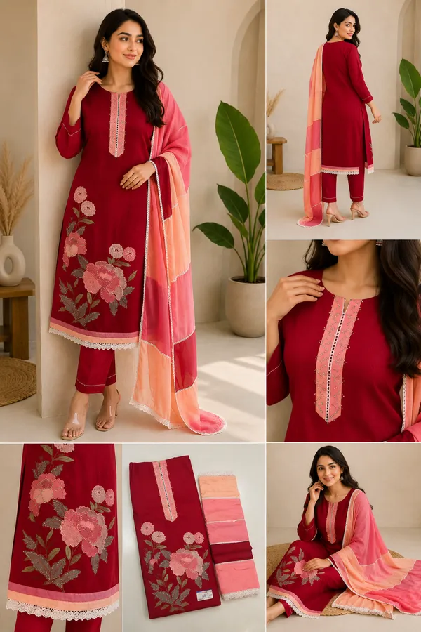 Elegant_Maroon_Floral_Embroidered_Unstitched_Punjabi_Suit_with_Organza_Dupatta