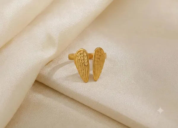 Gold-Tone_Stainless_Steel_Angel_Wing_Wrap_Open_Ring_For_Women