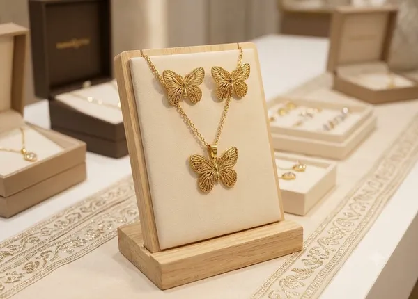 Gold_Steel_Butterfly_Filigree_Necklace_And_Earrings_Set_For_Women