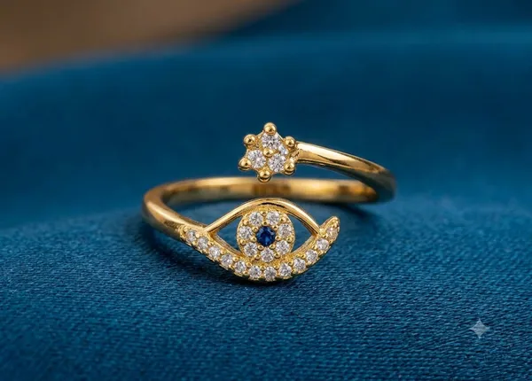 Gold-Tone_Stainless_Steel_Evil_Eye_Open_Adjustable_Ring_For_Women