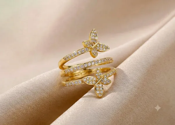 Gold-Tone_Stainless_Steel_Triple_Band_Butterfly_Adjustable_Ring_For_Women