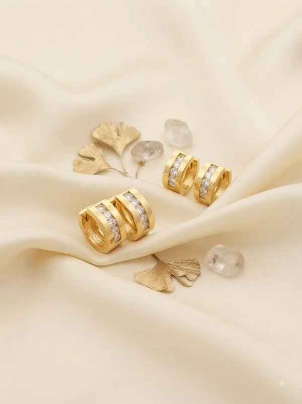 Gold_Steel_Crystal_Embellished_Hoop_Earrings_For_Women