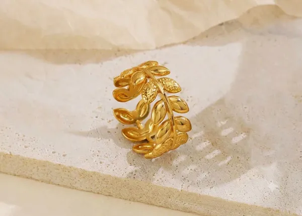 Gold-Tone_Stainless_Steel_Layered_Foliage_Open_Ring_For_Women