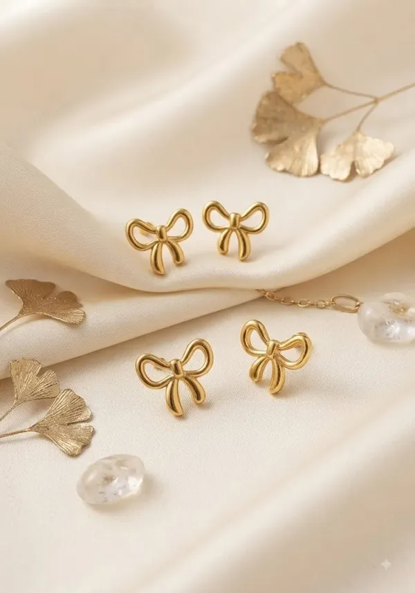 Gold-Tone_Stainless_Steel_Bow_Stud_Earrings_For_Women