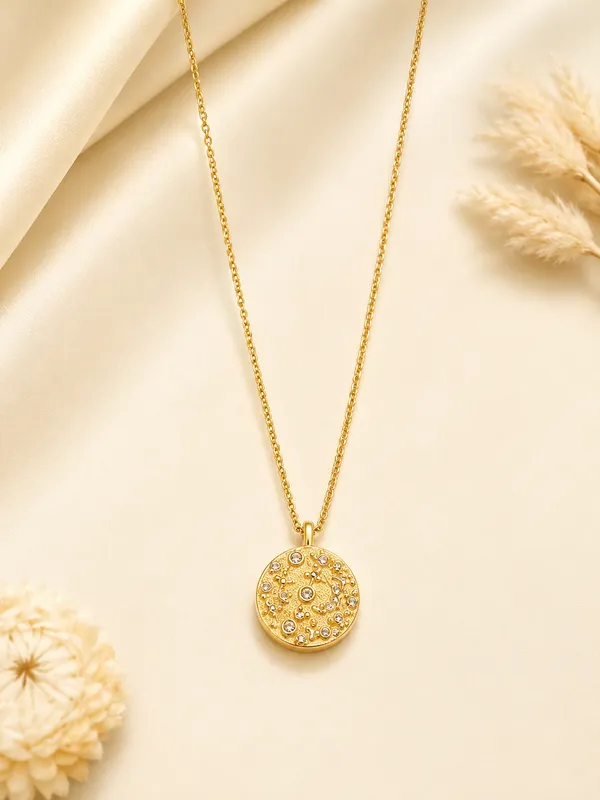 Gold-Tone_Stainless_Steel_Crystal_Circular_Pendant_Necklace_For_Women