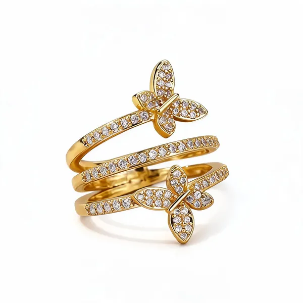 Triple_Band_Pavé_Butterfly_Adjustable_Ring_for_Women