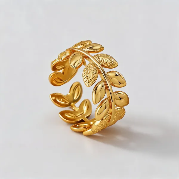 The_Golden_Foliage_Open_Ring_for_Women