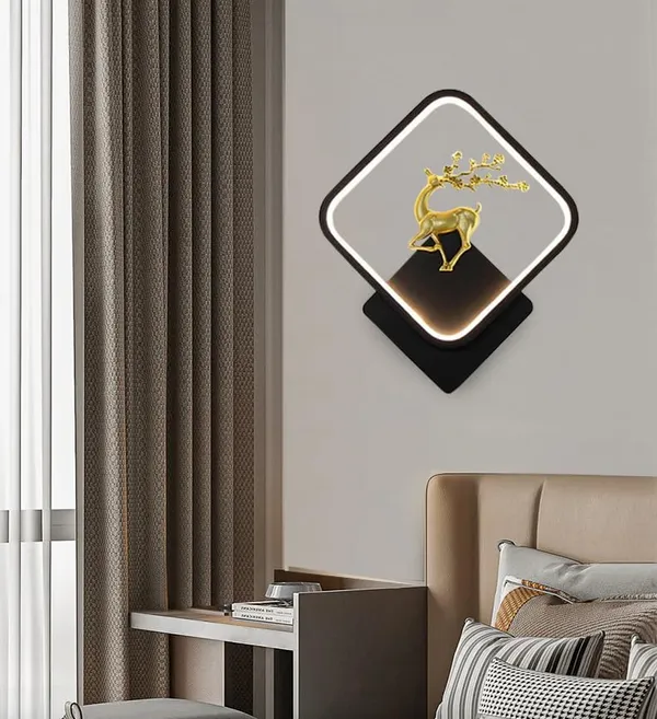 SWIATLO_Creative_with_Golden_Deer_Indoor_Led_Wall_Lamp_for_Wall/Led_Wall_Light/Led_Wall_Scone_to_décor_Your_Home/Living_Room/Bedroom/CAF,_Square_Shape,_(3_Color_in_One)_Yellow,_White_and_Natural_White
