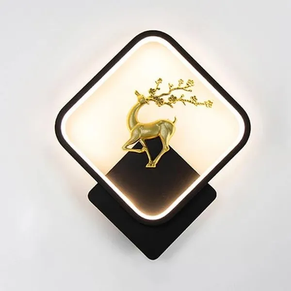 SWIATLO_Creative_with_Golden_Deer_Indoor_Led_Wall_Lamp_for_Wall/Led_Wall_Light/Led_Wall_Scone_to_décor_Your_Home/Living_Room/Bedroom/CAF,_Square_Shape,_(3_Color_in_One)_Yellow,_White_and_Natural_White