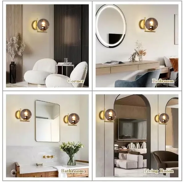 SWIATLO_L_Shape_Royal_Style_Wall_Sconces,_Bedside_Wall_Lamp_Wall_Mount_Light_with_Classy_Head_Black_Shade_for_Living_Room_Bedside_Bedroom_Indoor_Doorway_(Bulb_Included)