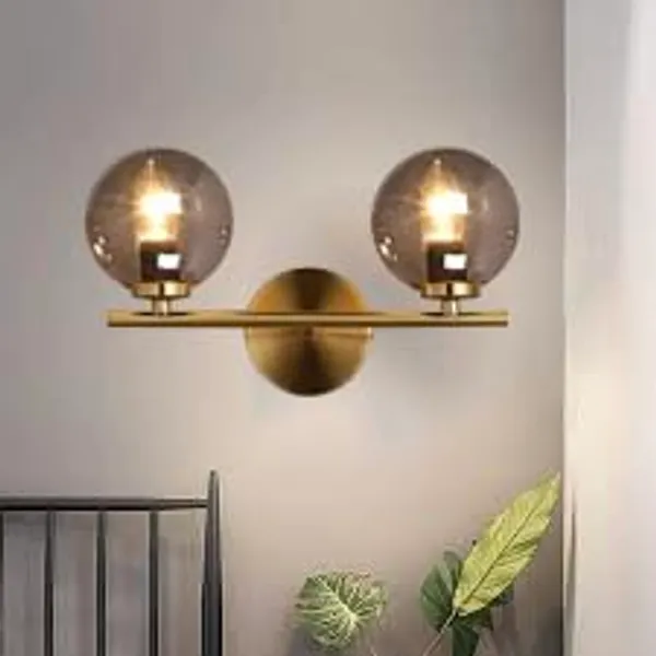 SWIATLO_Double_Black_Doom_at_180_Direction_Wall_Sconces,_Bedside_Wall_Lamp_Wall_Light_with_Classy_Head_Black_Shade_for_Living_Room_Bedroom_Resturant_Dinning_Room_BarCafe_etc_(WITH_BULB)