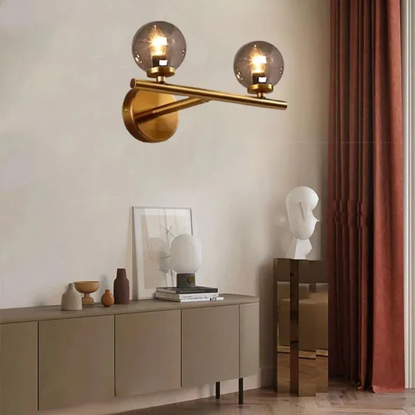 SWIATLO_Double_Black_Doom_at_180_Direction_Wall_Sconces,_Bedside_Wall_Lamp_Wall_Light_with_Classy_Head_Black_Shade_for_Living_Room_Bedroom_Resturant_Dinning_Room_BarCafe_etc_(WITH_BULB)