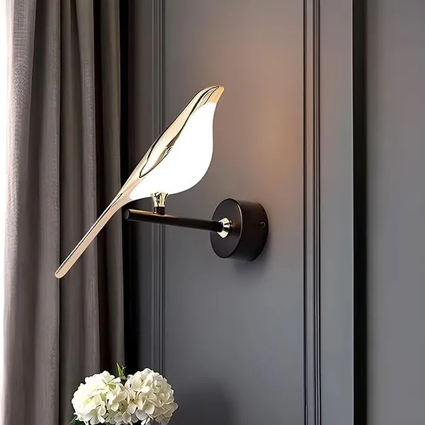 SWIATLO_Golden_Bird_Led_Wall_Light_for_Living_Room,_Modern_Style_Led_Wall_Lamps_for_Bedroom,_Led_Wall_Lights_for_Home_Decoration,_Led_Wall_Scone_for_resturant/Cafe_(SINGLE_BIRD_WALL)