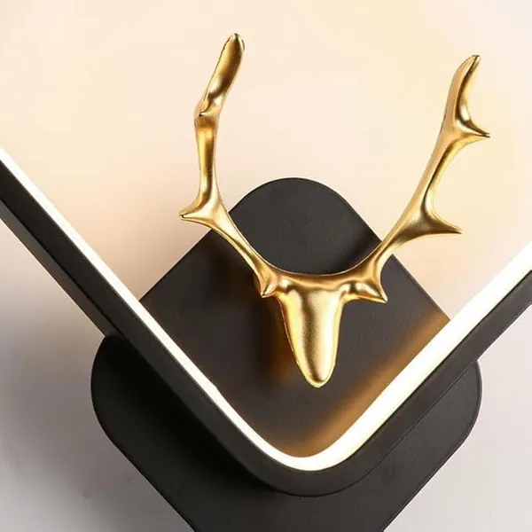 SWIATLO_Deer_Horn_Led_Wall_Lamp_for_Wall/Led_Wall_Light_for_Living_Room/Led_Wall_Scone_to_décor_Your_Home/Living_Room/Bedroom/Cafe/Bar/Hotel,_Square,_(3_Color_in_One)_Yellow,_White_and_Natural_White