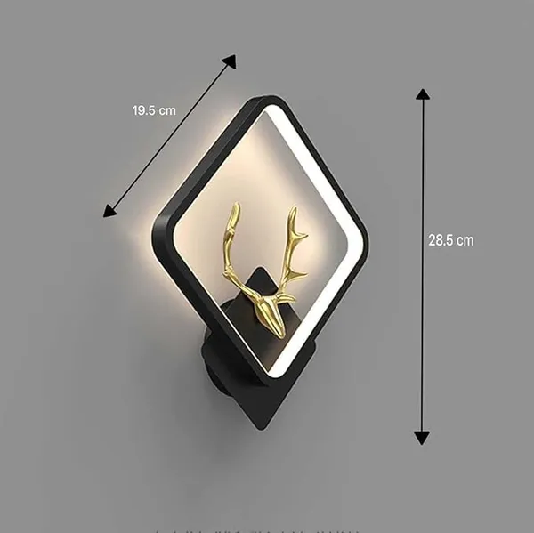SWIATLO_Deer_Horn_Led_Wall_Lamp_for_Wall/Led_Wall_Light_for_Living_Room/Led_Wall_Scone_to_décor_Your_Home/Living_Room/Bedroom/Cafe/Bar/Hotel,_Square,_(3_Color_in_One)_Yellow,_White_and_Natural_White