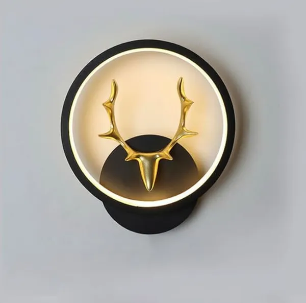 SWIATLO_Deer_Horn_Led_Wall_Lamp_for_Wall/Led_Wall_Light_for_Living_Room/Led_Wall_Scone_to_décor_Your_Home/Living_Room/Bedroom/Cafe/Bar/Hotel,_Round,_(3_Color_in_One)_Yellow,_White_and_Natural_White