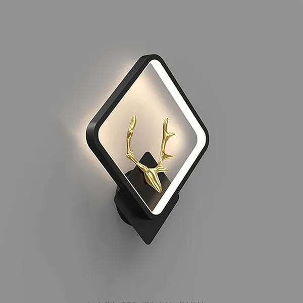 SWIATLO_Deer_Horn_Led_Wall_Lamp_for_Wall/Led_Wall_Light_for_Living_Room/Led_Wall_Scone_to_décor_Your_Home/Living_Room/Bedroom/Cafe/Bar_etc,_Square,_(3_Color_in_One)_Yellow/White/Natural_White,_Pack_of_2