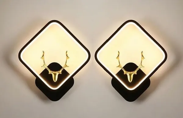 SWIATLO_Deer_Horn_Led_Wall_Lamp_for_Wall/Led_Wall_Light_for_Living_Room/Led_Wall_Scone_to_décor_Your_Home/Living_Room/Bedroom/Cafe/Bar_etc,_Square,_(3_Color_in_One)_Yellow/White/Natural_White,_Pack_of_2