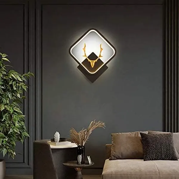 SWIATLO_Deer_Horn_Led_Wall_Lamp_for_Wall/Led_Wall_Light_for_Living_Room/Led_Wall_Scone_to_décor_Your_Home/Living_Room/Bedroom/Cafe/Bar_etc,_Square,_(3_Color_in_One)_Yellow/White/Natural_White,_Pack_of_2
