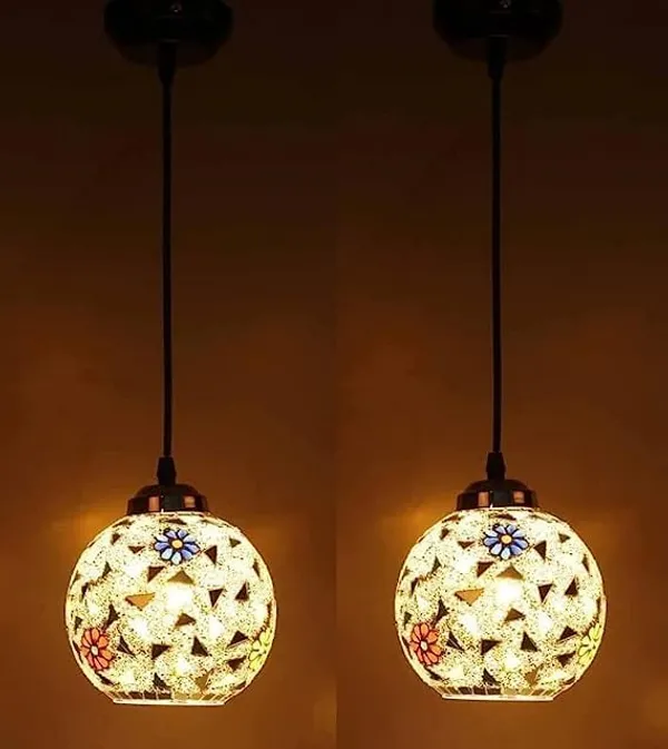 SWIATLO_Open_Globe_Robin_Decorative_Hanging_Lamp_for_Bedroom/Pendant_Lamp_for_Living_Room/Ceiling_Pendant_Lamp/Hanging_Pendant_Light_for_Bedroom/Office/Dining/Cafe/Restaurants_(Pack_of_2,_with_Bulb)