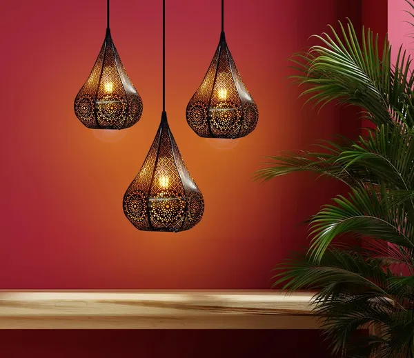 SWIATLO_Lezar_Cutting_Diamond_Shape_Round_Cluster_Pendant_Light/Cluster_Hanging_Light/Cluster_Ceiling_Light/Three_Pendant_Lamp_to_Décor_Home/Bedroom/Office/Dining/Cafe/Restaurants_(WITH_BULB)