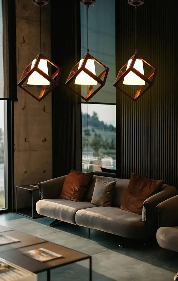 SWIATLO_KIN_-BLACK_CUBE_MILKY_PVC_GLASS_HANGING_Cube_Style_Hanging_Lamp/Pendant_Lamp/Ceiling_Light_to_Décor_Home/Living_Room/Bedroom/Office/Dining/Cafe/Restaurants,_Black,_(Pack_of_1,With_Bulb)