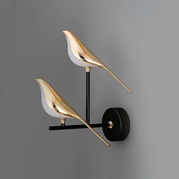 SWIATLO_Nordic_Golden_Double_Chirpy_Bird_Led_Wall_Light_for_Living_Room/Modern_Style_Led_Wall_Lamps_for_Bedroom/Led_Wall_Lights_for_Home_Decoration/Led_Wall_Scone_for_Restaurants/Cafe/Hotels/Bar