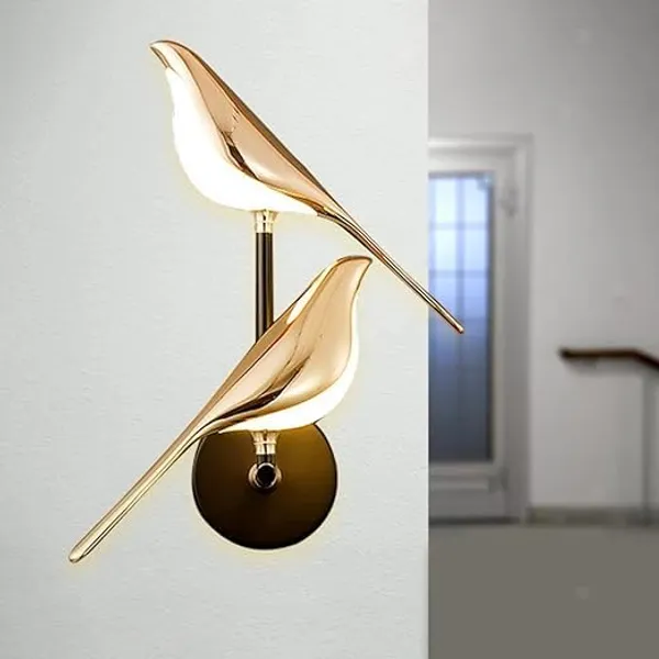 SWIATLO_Nordic_Golden_Double_Chirpy_Bird_Led_Wall_Light_for_Living_Room/Modern_Style_Led_Wall_Lamps_for_Bedroom/Led_Wall_Lights_for_Home_Decoration/Led_Wall_Scone_for_Restaurants/Cafe/Hotels/Bar