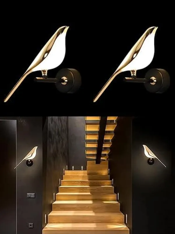 SWIATLO_Golden_Style_Art_Magpie_Bird_Led_Wall_Light_for_Living_Room/Modern_Style_Led_Wall_Lamps_for_Bedroom/Led_Wall_Lights_for_Home_Decoration/Led_Wall_Scone_for_Restaurants/Cafe_(Pack_of_2)