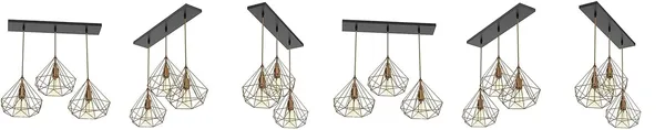 SWIATLO_Golden_Diamond_Design_Linear_Cluster_Pendant_Light/Cluster_Hanging_Light/Cluster_Ceiling_Light/Three_Pendant_Lamp_to_Décor_Home/Living_Room/Bedroom/Office/Dining/Cafe/Restaurants,_(With_bulb)