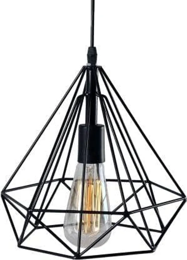 SWIATLO_Decorative_Hanging_Lamp/Pendant_Lamp/Ceiling_Light_to_Décor_Home/Living_Room/Bedroom/Office/Dining/Cafe/Restaurants,_Diamond_Shape,_Black,_(Pack_of_1,_With_bulb)