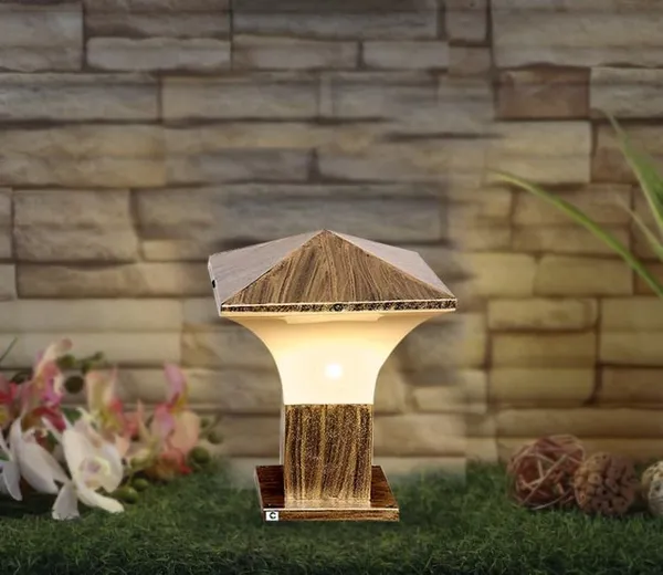 SWIATLO_Golden_Antique_and_Milky_Tapper_Classic_Lamp/Gate_Light/_Outdoor_Lamp/Outdoor_Light/Pillar_Light_at_entrance_Outdoor_Home,_Restaurant,_Office,_etc._(Pack_of_2,_WITH_BULB)