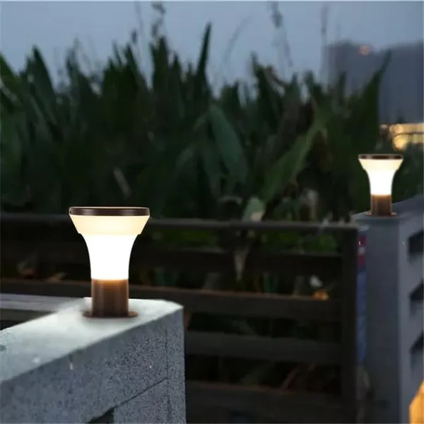 SWIATLO_Grey_and_Milky_Simba_Classic_Lamp/Gate_Light/_Outdoor_Lamp/Outdoor_Light/Pillar_Light_at_entrance_Outdoor_Home,_Restaurant,_Office,_etc._(Pack_of_2,_WITH_BULB)