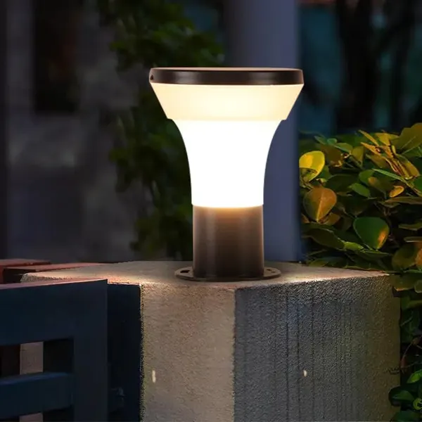 SWIATLO_Grey_and_Milky_Simba_Classic_Lamp/Gate_Light/_Outdoor_Lamp/Outdoor_Light/Pillar_Light_at_entrance_Outdoor_Home,_Restaurant,_Office,_etc._(Pack_of_2,_WITH_BULB)