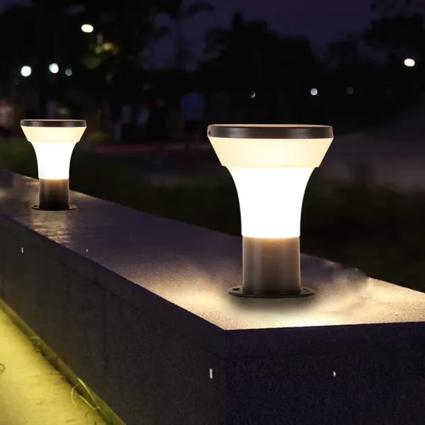SWIATLO_Grey_and_Milky_Simba_Classic_Lamp/Gate_Light/_Outdoor_Lamp/Outdoor_Light/Pillar_Light_at_entrance_Outdoor_Home,_Restaurant,_Office,_etc._(Pack_of_2,_WITH_BULB)