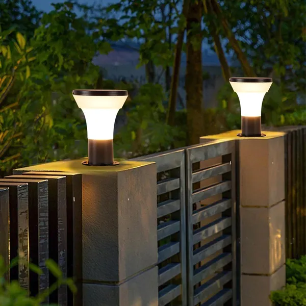SWIATLO_Grey_and_Milky_Simba_Classic_Lamp/Gate_Light/_Outdoor_Lamp/Outdoor_Light/Pillar_Light_at_entrance_Outdoor_Home,_Restaurant,_Office,_etc._(Pack_of_2,_WITH_BULB)