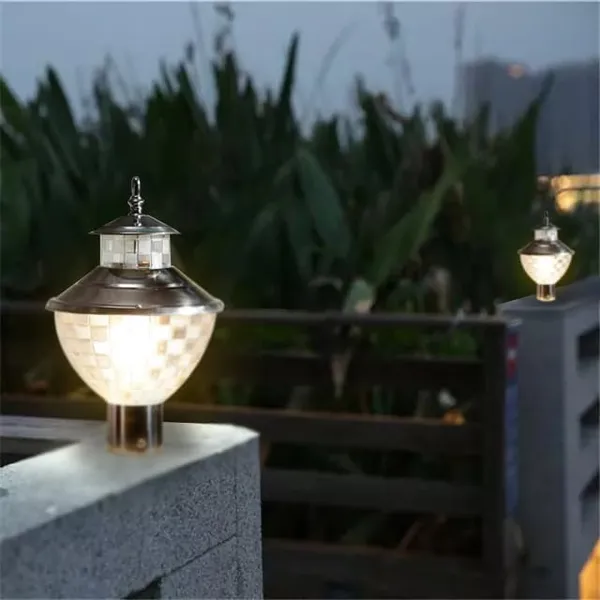SWIATLO_Silver_and_Clear_Zed_Classic_Lamp/Gate_Light/_Outdoor_Lamp/Outdoor_Light/Pillar_Light_at_entrance_Outdoor_Home,_Restaurant,_Office,_etc._(Pack_of_2,_WITH_BULB)