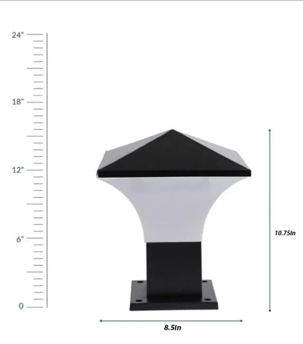 SWIATLO_Black_and_Milky_Fantom_Classic_Lamp/Gate_Light/Outdoor_Lamp/Outdoor_Light/Pillar_Light_at_entrance_Outdoor_Home,_Restaurant,_Office,etc._(Pack_of_2,_WITH_BULB)