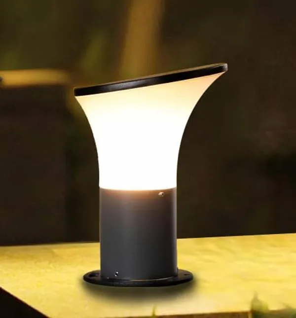 SWIATLO_Grey_and_Milky_Oppo_Classic_Lamp/Gate_Light/_Outdoor_Lamp/Outdoor_Light/Pillar_Light_at_entrance_Outdoor_Home,_Restaurant,_Office,_etc._(Pack_of_2,_WITH_BULB)