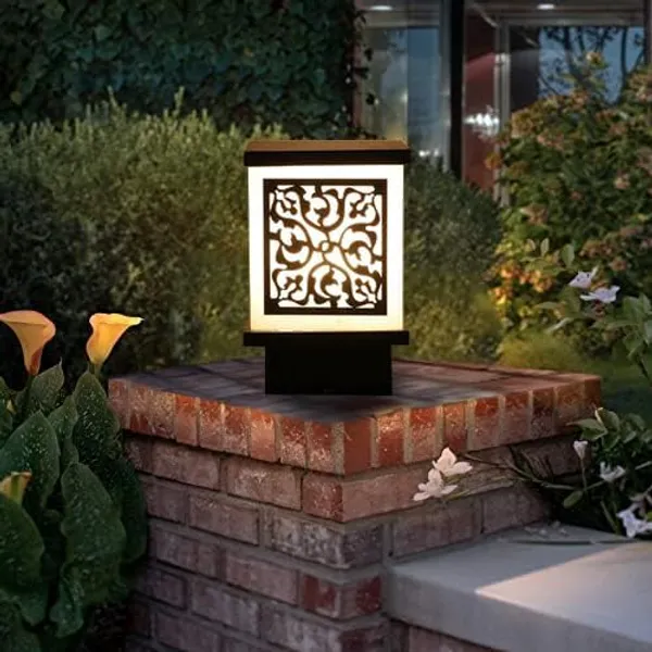 SWIATLO_Black_and_Milky_Lezar_Classic_Lamp/Gate_Light/_Outdoor_Lamp/Outdoor_Light/Pillar_Light_at_entrance_Outdoor_Home,_Office,_Restaurant_etc._(Pack_of_1,_WITH_BULB)