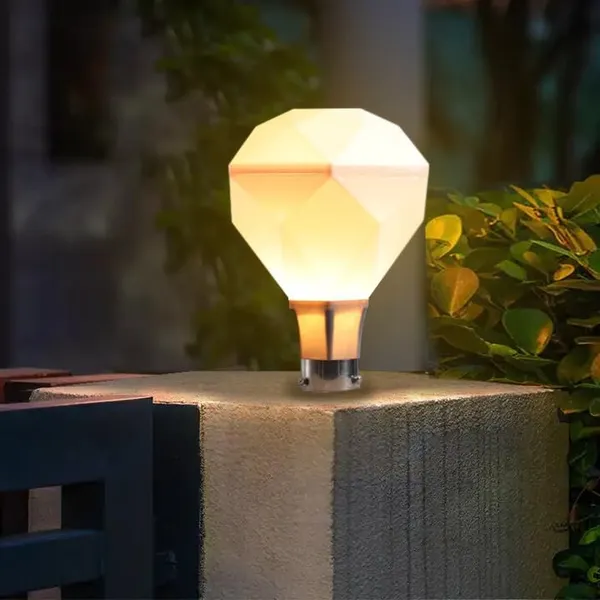 SWIATLO_Milky_Diamond_Classic_Lamp/Gate_Light/_Outdoor_Lamp/Outdoor_Light/Pillar_Light_at_entrance_Outdoor_Home,_Office,_Restaurant_etc._(Pack_of_1,_with_bulb)