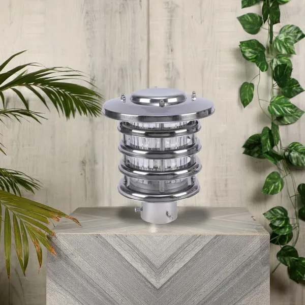 SWIATLO_Silver_and_Clear_Classic_Magic_Design_Pole_Lamp/Gate_Light/_Outdoor_Lamp/Outdoor_Light/Pillar_Light_at_entrance_Outdoor_Home,_Office,_Restaurant_etc._(Pack_of_1,_with_bulb)