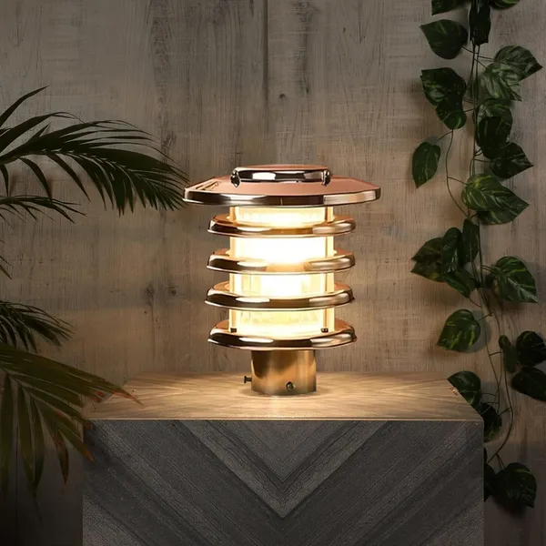 SWIATLO_Silver_and_Clear_Classic_Magic_Design_Pole_Lamp/Gate_Light/_Outdoor_Lamp/Outdoor_Light/Pillar_Light_at_entrance_Outdoor_Home,_Office,_Restaurant_etc._(Pack_of_2,_WITH_BULB)